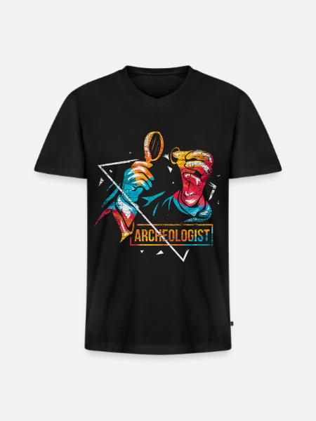 Wissbegieriger Archäologe Feldarbeit - Männer Premium Bio T-Shirt mit V-Ausschnitt - Schwarz