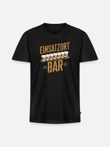Einsatzort Bar - Männer Premium Bio T-Shirt mit V-Ausschnitt - Schwarz