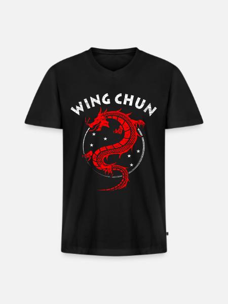 Wing Chun Geschenk - Männer Premium Bio T-Shirt mit V-Ausschnitt - Schwarz