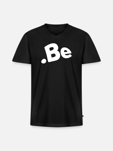 Belgien Internet-Code des Landes - Männer Premium Bio T-Shirt mit V-Ausschnitt - Schwarz