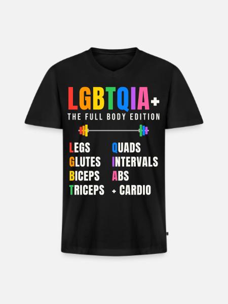 LGBTQIA+ The Full Body Edition - Männer Premium Bio T-Shirt mit V-Ausschnitt - Schwarz
