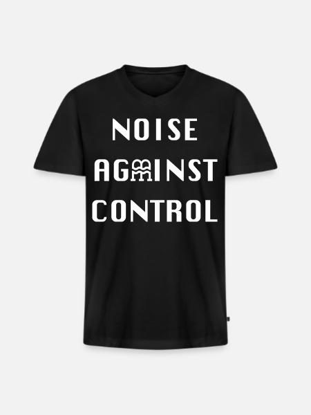 Lärm gegen Kontrolle - Männer Premium Bio T-Shirt mit V-Ausschnitt - Schwarz