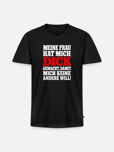 Bauch Wächst Weil Ehefrau Lecker Backt - Männer Premium Bio T-Shirt mit V-Ausschnitt - Schwarz