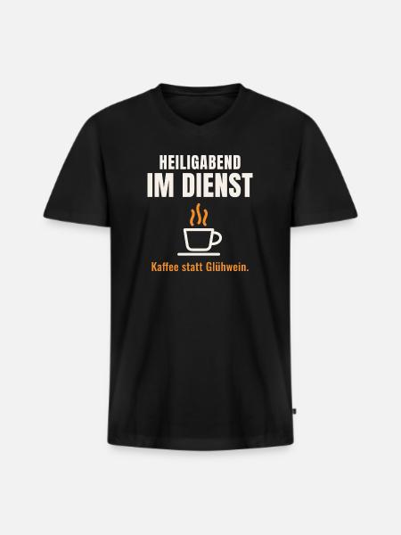 Heiligabend im Dienst - Männer Premium Bio T-Shirt mit V-Ausschnitt - Schwarz