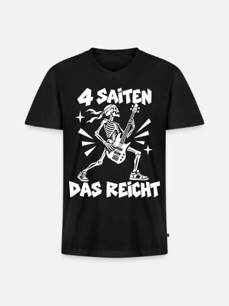 Vier Saiten reichen - Männer Premium Bio T-Shirt mit V-Ausschnitt - Schwarz
