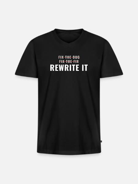 Bug beheben Umschreiben Softwareingenieur - Männer Premium Bio T-Shirt mit V-Ausschnitt - Schwarz