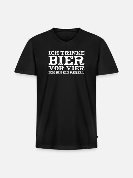 Rebell Spruch - Männer Premium Bio T-Shirt mit V-Ausschnitt - Schwarz