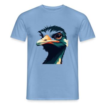 Strauß Cartoon Figur Buntes Haustier Tier - Männer T-Shirt - Carolina Blue - Vorne - AI Model Male 178 light (178cm)