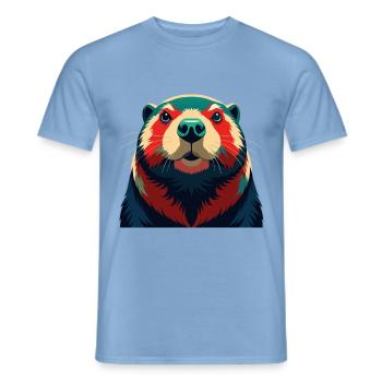 Biber Cartoon Figur Buntes Haustier Tier - Männer T-Shirt - Carolina Blue - Vorne - AI Model Male 178 light (178cm)