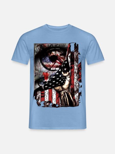 Flagge im Handgriff Kunst - Männer T-Shirt - Carolina Blue