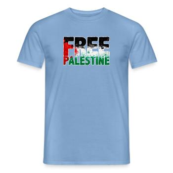 Palestine libre - T-shirt homme - carolina blue - Devant - AI Model Male 178 light (178cm)