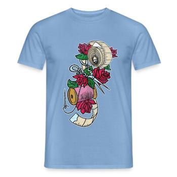 Flinke Näherin Kleiderwerkstatt - Männer T-Shirt - Carolina Blue - Vorne - AI Model Male 178 light (178cm)