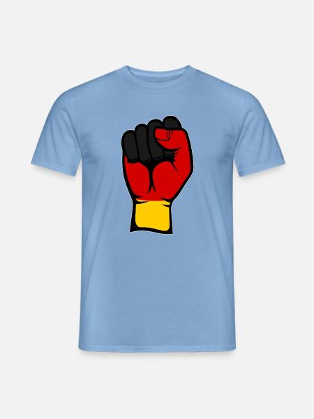 Deutschland Flagge Faust - Männer T-Shirt - Carolina Blue