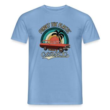 Vintage Drive the classics Oldtimer Classic Car - Men's T-Shirt - carolina blue - Front - AI Model Male 178 light (178cm)