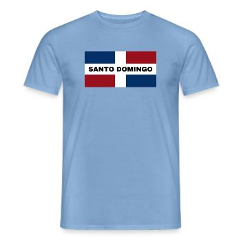 Ville de Saint-Domingue en République dominicaine Drapeau - T-shirt homme - carolina blue - Devant - AI Model Male 178 light (178cm)