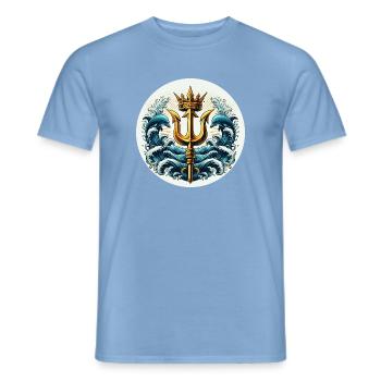 Trident Symbol - Men's T-Shirt - carolina blue - Front - AI Model Male 178 light (178cm)