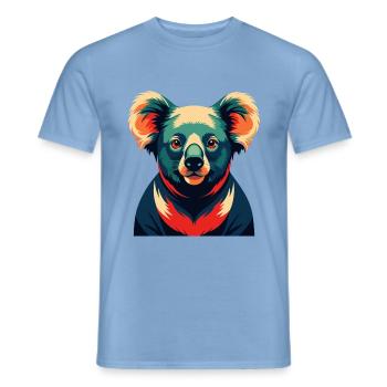 Koala Zeichentrickfigur Buntes Haustier Tier - Männer T-Shirt - Carolina Blue - Vorne - AI Model Male 178 light (178cm)