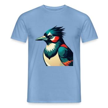 Blauhäher Zeichentrickfigur Buntes Haustier Tier - Männer T-Shirt - Carolina Blue - Vorne - AI Model Male 178 light (178cm)