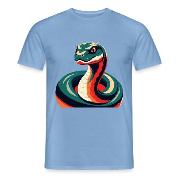 Anaconda Cartoon Character Colorful Pet Animal - Men's T-Shirt - carolina blue - Front - AI Model Male 178 light (178cm)