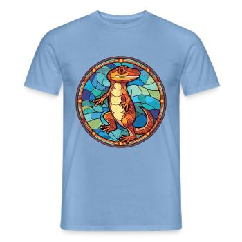 Bunte Aquarell-Tierillustration des Salamanders - Männer T-Shirt - Carolina Blue - Vorne - AI Model Male 178 light (178cm)
