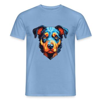 Portugiesische Rinderhundrasse buntes Aquarell - Männer T-Shirt - Carolina Blue - Vorne - AI Model Male 178 light (178cm)