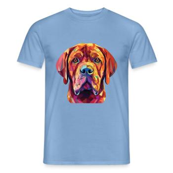 Französisches Bordeaux Mastiff Hunderasse Aquarellglas - Männer T-Shirt - Carolina Blue - Vorne - AI Model Male 178 light (178cm)