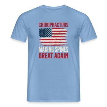 Chiropraktiker machen Wirbelsäulen wieder großartig – Chiropraktiker - Männer T-Shirt - Carolina Blue - Vorne - AI Model Male 178 light (178cm)