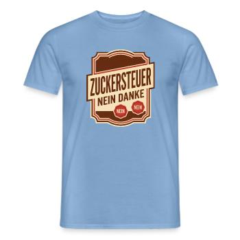 Zuckersteuer nein danke Satire - Männer T-Shirt - Carolina Blue - Vorne - AI Model Male 178 light (178cm)