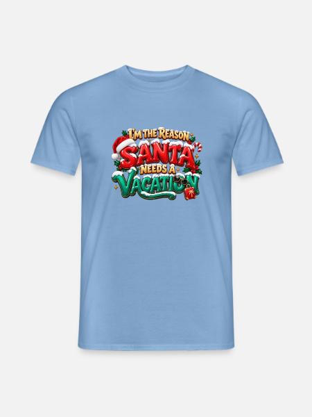 Der Weihnachtsmann braucht Urlaub - Männer T-Shirt - Carolina Blue