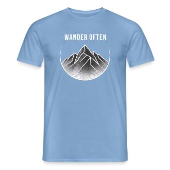 Wander oft Bergabenteuer - Männer T-Shirt - Carolina Blue - Vorne - AI Model Male 178 light (178cm)