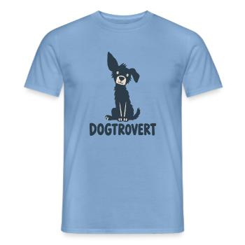 Dogtrovert – Introvertierter, der Hunde liebt - Männer T-Shirt - Carolina Blue - Vorne - AI Model Male 178 light (178cm)
