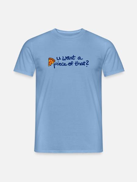 Lustiges Pizza Design für Pizza Lover - Männer T-Shirt - Carolina Blue