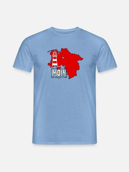 Moin Niedersachsen Leuchtturm - Männer T-Shirt - Carolina Blue