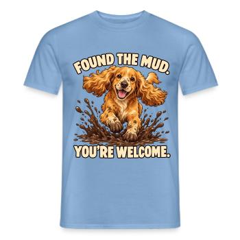 Cocker Spaniel fand den Schlamm - Männer T-Shirt - Carolina Blue - Vorne - AI Model Male 178 light (178cm)