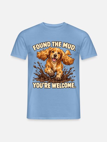 Cocker Spaniel fand den Schlamm - Männer T-Shirt - Carolina Blue