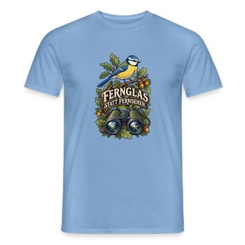 Blaumeise - Vogel Fernglas Naturgenuss - Männer T-Shirt - Carolina Blue - Vorne - AI Model Male 178 light (178cm)
