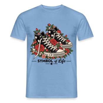 Symbol des Lebens — Sneakers & Rosen - Männer T-Shirt - Carolina Blue - Vorne - AI Model Male 178 light (178cm)