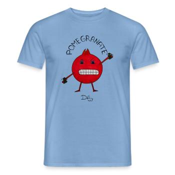 PomeGranate – wütender Granatapfel, Hitzkopf - Männer T-Shirt - Carolina Blue - Vorne - AI Model Male 178 light (178cm)