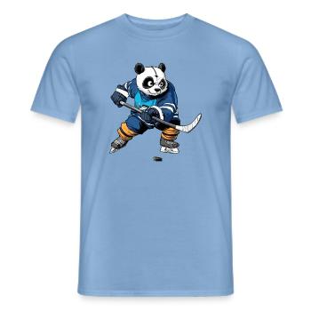 Eishockey Pandabär - Männer T-Shirt - Carolina Blue - Vorne - AI Model Male 178 light (178cm)
