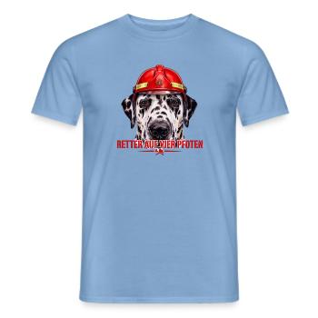 Feuerwehr Dalmatiner Shirt Roter Helm - Männer T-Shirt - Carolina Blue - Vorne - AI Model Male 178 light (178cm)