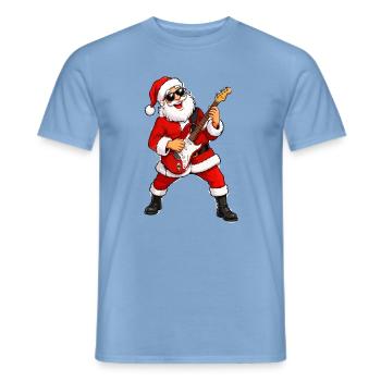 Weihnachts-Rocker Santa - Männer T-Shirt - Carolina Blue - Vorne - AI Model Male 178 light (178cm)