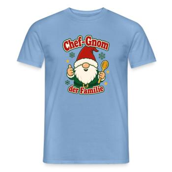 Chef-Gnom der Familie Weihnachten Familienfest - Männer T-Shirt - Carolina Blue - Vorne - AI Model Male 178 light (178cm)