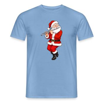 Weihnachts-Santa Flötenmelodie - Männer T-Shirt - Carolina Blue - Vorne - AI Model Male 178 light (178cm)