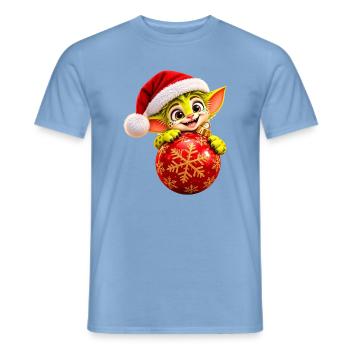 Weihnachts-Wenuma  - Männer T-Shirt - Carolina Blue - Vorne - AI Model Male 178 light (178cm)