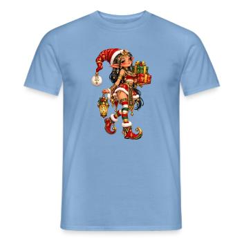 Ägyptischer Weihnachtself – Feiertag im alten Ägypten - Männer T-Shirt - Carolina Blue - Vorne - AI Model Male 178 light (178cm)