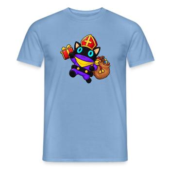 Sinterklaas Katze bringt festliche Geschenke - Männer T-Shirt - Carolina Blue - Vorne - AI Model Male 178 light (178cm)