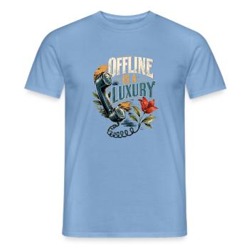 Offline ist ein Luxus - Männer T-Shirt - Carolina Blue - Vorne - AI Model Male 178 light (178cm)