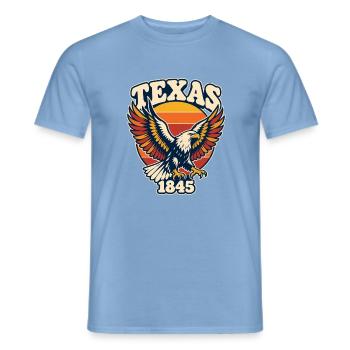 Texas Adler 1845 Retro Emblem - Männer T-Shirt - Carolina Blue - Vorne - AI Model Male 178 light (178cm)