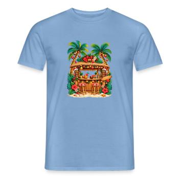 Weihnachten im Paradies – Festliche tropische Tiki-Bar - Männer T-Shirt - Carolina Blue - Vorne - AI Model Male 178 light (178cm)