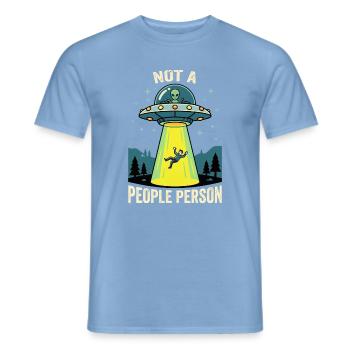 Not a People Person UFO - Männer T-Shirt - Carolina Blue - Vorne - AI Model Male 178 light (178cm)